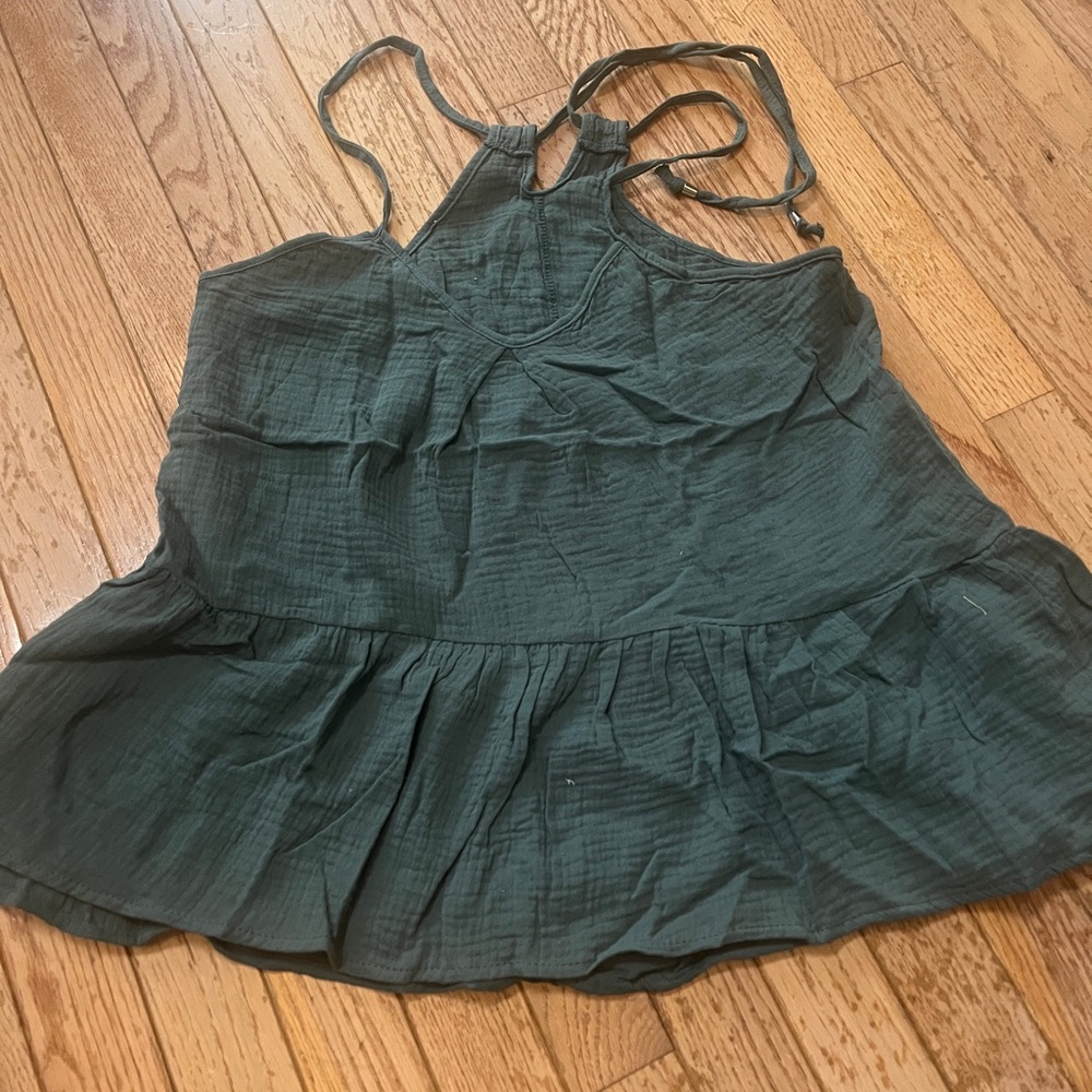 Gauze flowy halter tank